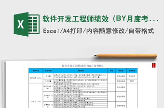 软件开发工程师绩效（BY月度考核）免费下载