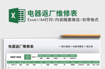 2022電器返廠維修表免費下載