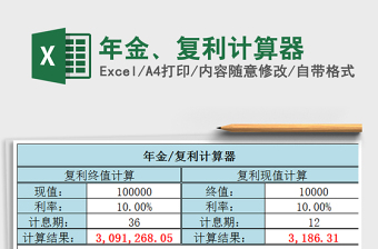 2022年金、復(fù)利計算器免費下載