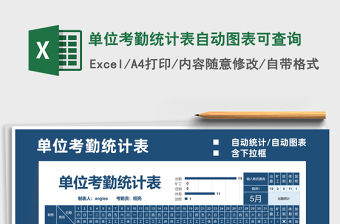2022單位考勤統計表自動圖表可查詢免費下載