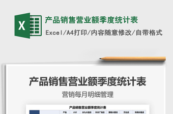 2021產(chǎn)品銷(xiāo)售營(yíng)業(yè)額季度統(tǒng)計(jì)表免費(fèi)下載