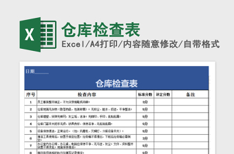 2022倉庫檢查表免費(fèi)下載