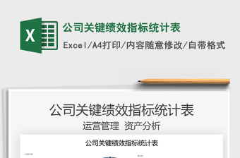 2021公司關(guān)鍵績效指標統(tǒng)計表免費下載