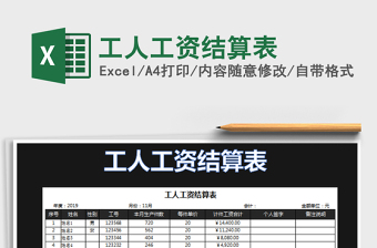 2022工人工資結算表免費下載