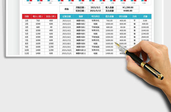 2022財務(wù)收支明細表免費下載