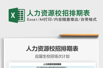 2022人力資源校招排期表免費下載