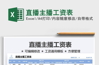 2021直播主播工資表免費下載