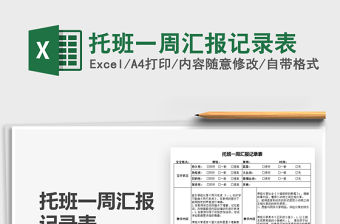 2021托班一周匯報(bào)記錄表免費(fèi)下載
