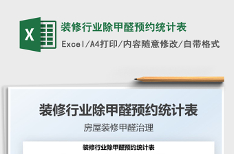 2021裝修行業(yè)除甲醛預(yù)約統(tǒng)計表免費下載