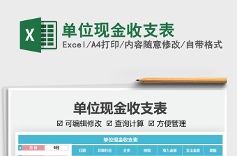2021單位現(xiàn)金收支表免費下載