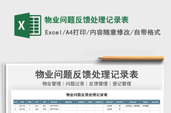 2021物業(yè)問題反饋處理記錄表免費下載