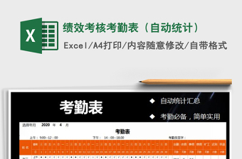 2022績效考核考勤表（自動統(tǒng)計）免費下載