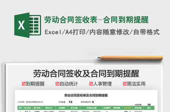 2022勞動(dòng)合同簽收表-合同到期提醒免費(fèi)下載