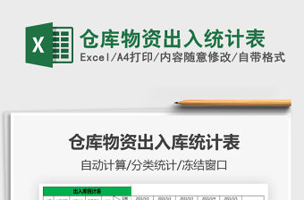 2022倉庫物資出入統計表免費下載