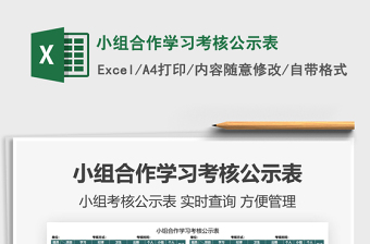 2021小組合作學(xué)習(xí)考核公示表免費下載