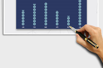 2022EXCEL動態(tài)創(chuàng)意柱形圖（錢幣）免費下載