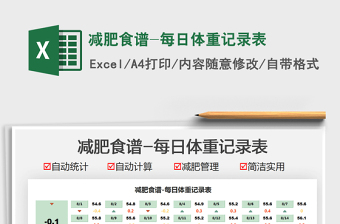 2021減肥食譜-每日體重記錄表免費(fèi)下載