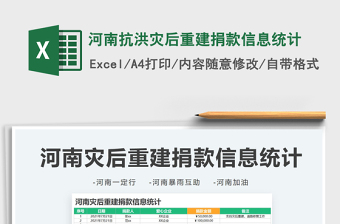 2021河南抗洪災(zāi)后重建捐款信息統(tǒng)計(jì)免費(fèi)下載