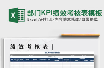 2022部門KPI績效考核表模板免費下載