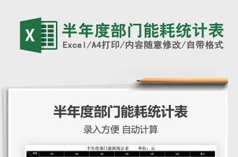 2021半年度部門能耗統(tǒng)計表免費下載