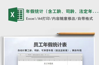 2021年假統(tǒng)計（含工齡、司齡、法定年假自動計）免費下載