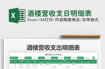 2021酒樓營收支日明細(xì)表免費(fèi)下載