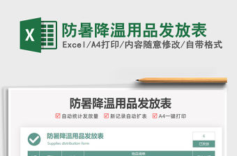 2021防暑降溫用品發放表免費下載