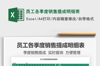2022員工各季度銷售提成明細表免費下載