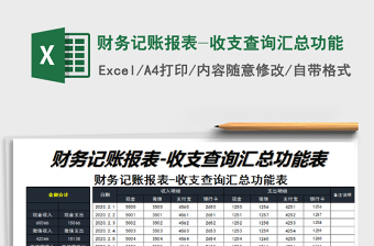 2022財(cái)務(wù)記賬報(bào)表-收支查詢(xún)匯總功能免費(fèi)下載
