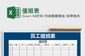 2022值班表免費下載