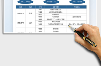 2021出差工作计划表免费下载