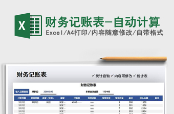 2022財(cái)務(wù)記賬表-自動計(jì)算免費(fèi)下載