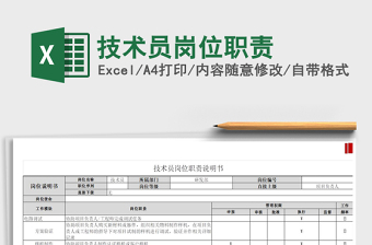 2022表格式岗位职责