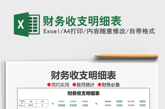 2021財務(wù)收支明細表免費下載