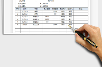 2022餐厅营业收支记录表免费下载