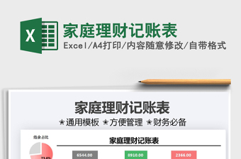 2021家庭理財記賬表免費下載