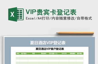 2022VIP貴賓卡登記表免費(fèi)下載
