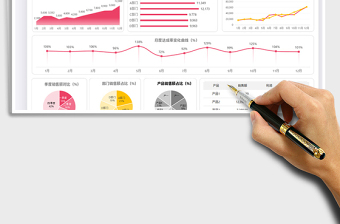 2021红色年度销售可视化面板免费下载