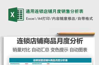通用連鎖店鋪月度銷售分析表免費(fèi)下載