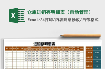 2022免费仓库进销存实时表格