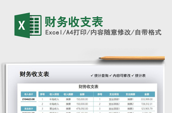 2022財(cái)務(wù)收支表免費(fèi)下載