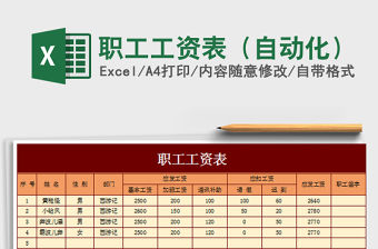 2022職工工資表（自動化）免費下載