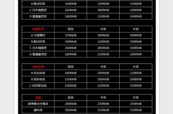 2022理發店價目表免費下載