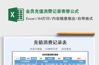 2022會員充值消費記錄表帶公式免費下載