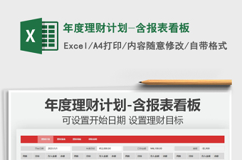 2021年度理財(cái)計(jì)劃-含報(bào)表看板免費(fèi)下載