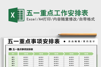 2021五一重點工作安排表免費下載