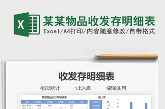 2021某某物品收發(fā)存明細表免費下載