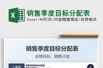 2021銷售季度目標分配表免費下載