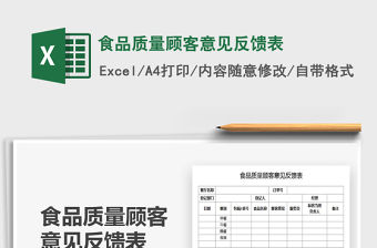 2021食品質量顧客意見反饋表免費下載