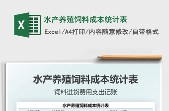 2022水產(chǎn)養(yǎng)殖飼料成本統(tǒng)計(jì)表免費(fèi)下載